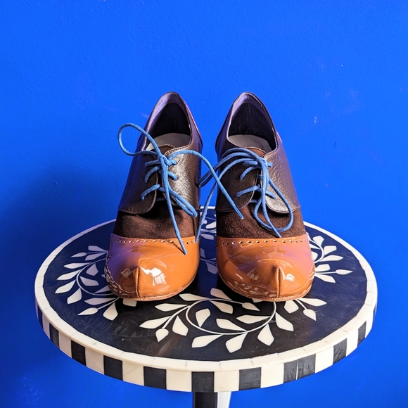 Brodawka & Friends Brown Leather and Suede Heels - Picture 4 of 8